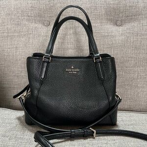 Kate Spade Jackson Genuine Pebbled Leather Triple Compartment Satchel Bag